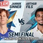 Arthur Fils Faces Tough Challenge in Madrid Open Semi-Finals Against Jannik Sinner
