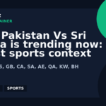 Why Pakistan Vs Sri Lanka is trending now: latest sports context | GPTNewz