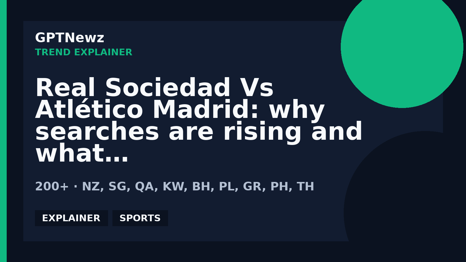 Real Sociedad Vs Atlético Madrid: why searches are rising and what to know | GPTNewz