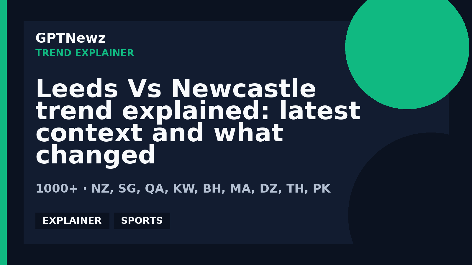 Leeds Vs Newcastle trend explained: latest context and what changed | GPTNewz