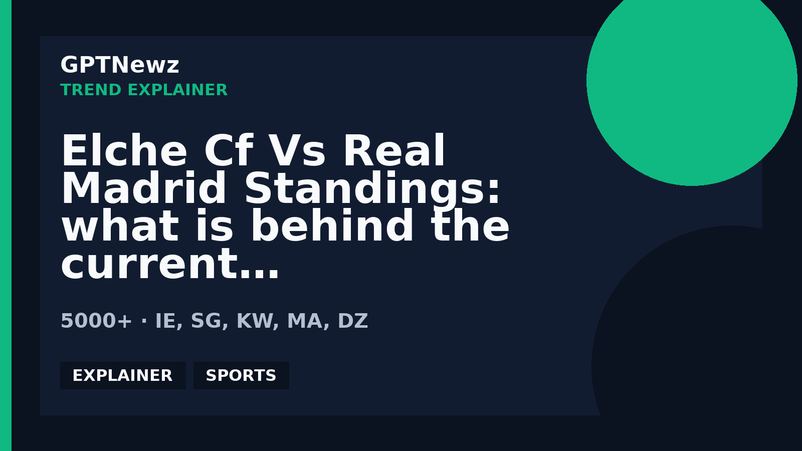Elche Cf Vs Real Madrid Standings: what is behind the current search spike? | GPTNewz
