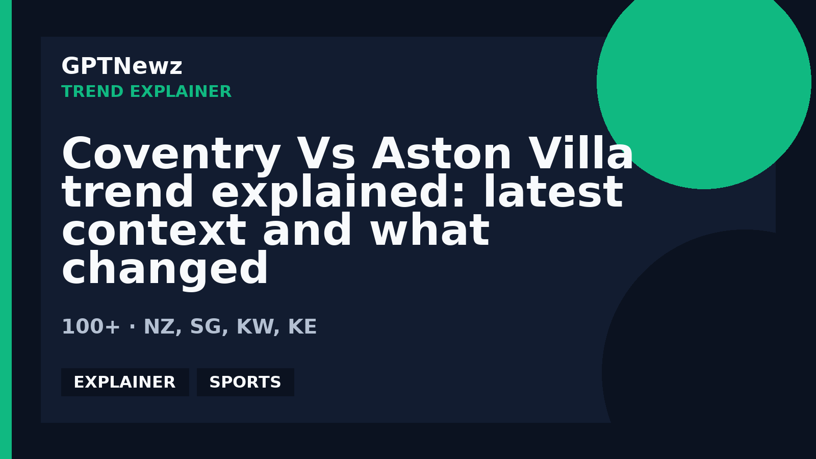 Coventry Vs Aston Villa trend explained: latest context and what changed | GPTNewz